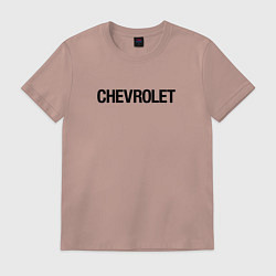 Футболка хлопковая мужская Chevrolet Лого Эмблема спина, цвет: пыльно-розовый