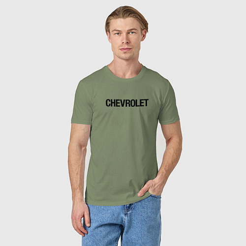 Мужская футболка Chevrolet Лого Эмблема спина / Авокадо – фото 3