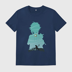 Футболка хлопковая мужская Xiao Сяо, цвет: тёмно-синий