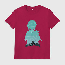 Футболка хлопковая мужская Xiao Сяо, цвет: маджента