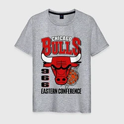 Футболка хлопковая мужская Chicago Bulls NBA, цвет: меланж