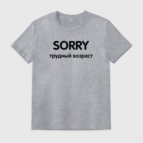 Мужская футболка Sorry Трудный возраст / Меланж – фото 1