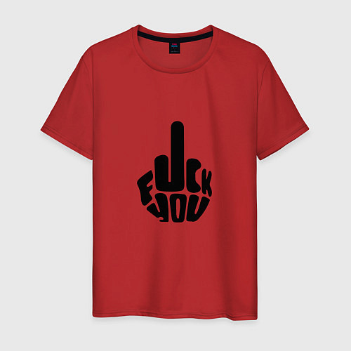 Мужская футболка Средний палец фак / Красный – фото 1