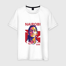 Футболка хлопковая мужская Nairobi Girl, цвет: белый