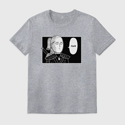 Футболка хлопковая мужская Любимое слово Геральта FUCK, цвет: меланж