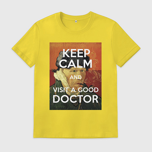 Мужская футболка Успокойся и сходи к хорошему доктору! / Желтый – фото 1
