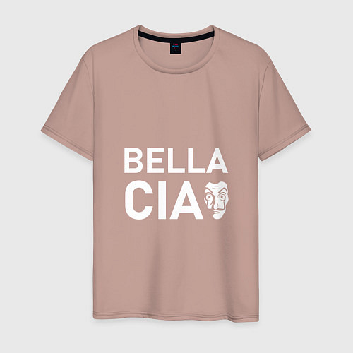 Мужская футболка BELLA CIAO БУМАЖНЫЙ ДОМ / Пыльно-розовый – фото 1