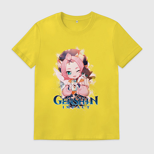 Мужская футболка Диона Diona Genshin Impact / Желтый – фото 1