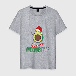 Футболка хлопковая мужская AVOCHRISTMAS AVOCADO, цвет: меланж