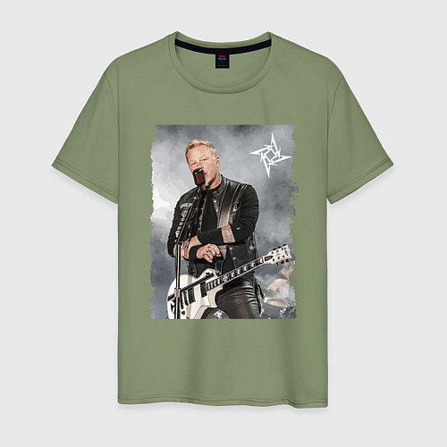 Мужская футболка James Alan Hetfield - Metallica vocalist / Авокадо – фото 1