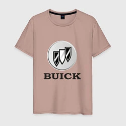 Футболка хлопковая мужская Gray gradient Logo Buick, цвет: пыльно-розовый