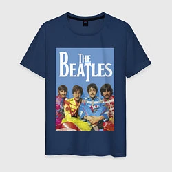 Футболка хлопковая мужская The Beatles - world legend!, цвет: тёмно-синий