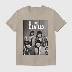 Футболка хлопковая мужская Легендарные музыканты, цвет: миндальный