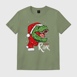 Футболка хлопковая мужская T-rex Merry Roar, цвет: авокадо
