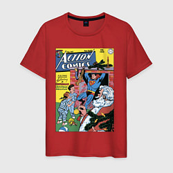 Футболка хлопковая мужская Обложка Action Comics 117, цвет: красный