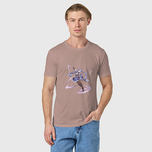 Мужская футболка Кэ Цин в бою / Пыльно-розовый – фото 3