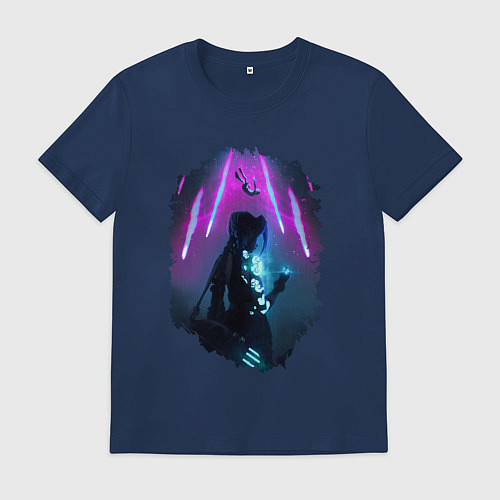 Мужская футболка ДЖИНКС, ЛИГА ЛЕГЕНД ARCANE JINX / Тёмно-синий – фото 1