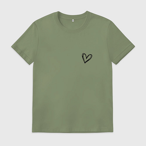 Мужская футболка Сердечко крохотное / Авокадо – фото 1