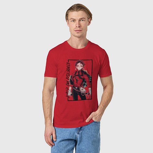 Мужская футболка Танджиро Камадо Клинок, рассекающий демонов / Красный – фото 3
