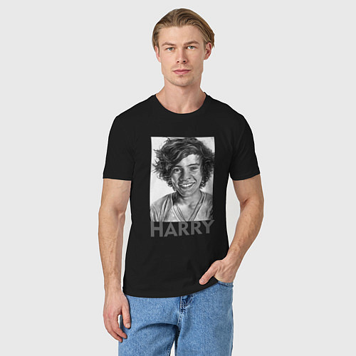 Мужская футболка Harry Styles / Черный – фото 3