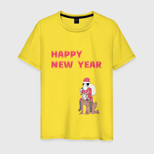 Мужская футболка Ацуши и Акутагава Happy New Year / Желтый – фото 1