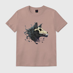Футболка хлопковая мужская Cool wolf, цвет: пыльно-розовый