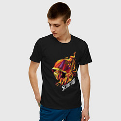 Футболка хлопковая мужская Скорпион Мортал Комбат, цвет: черный — фото 2