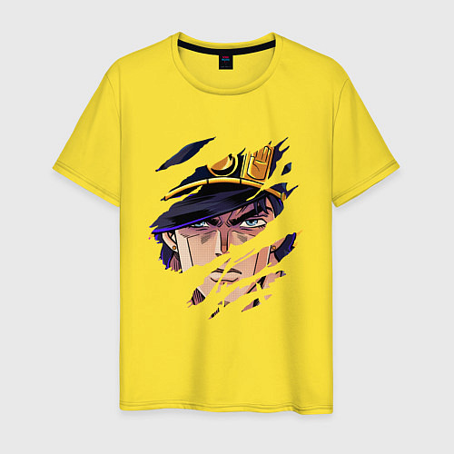 Мужская футболка JOJOS BIZARRE ADVENTURE, ГЛАВНЫЙ ГЕРОЙ / Желтый – фото 1