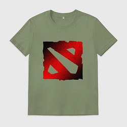 Футболка хлопковая мужская ЧЁРНО КРАСНОЕ ЛОГО ДОТА 2 DOTA 2 LOGO, цвет: авокадо