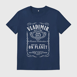 Футболка хлопковая мужская ВЛАДИМИР в стиле ДЖЕК ДЭНИЭЛС, цвет: тёмно-синий