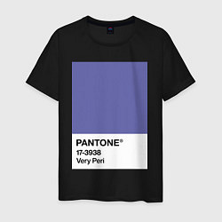 Футболка хлопковая мужская Цвет Pantone 2022 года - Very Peri, цвет: черный