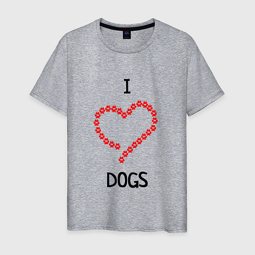 Мужская футболка I Люблю Dogs / Меланж – фото 1