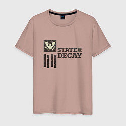 Футболка хлопковая мужская State of Decay Iron Logo, цвет: пыльно-розовый