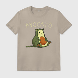 Футболка хлопковая мужская AVOCATO АВОКАТО, цвет: миндальный