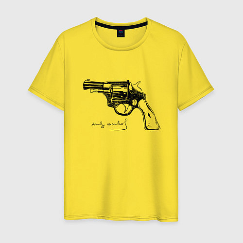 Мужская футболка Andy Warhol revolver sketch / Желтый – фото 1