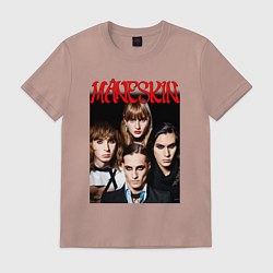 Футболка хлопковая мужская MANESKIN POSTER СОСТАВ, цвет: пыльно-розовый