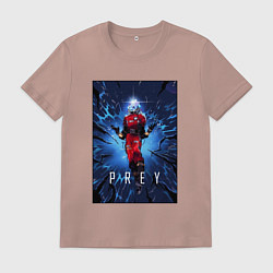 Футболка хлопковая мужская Prey, Морган Ю, цвет: пыльно-розовый