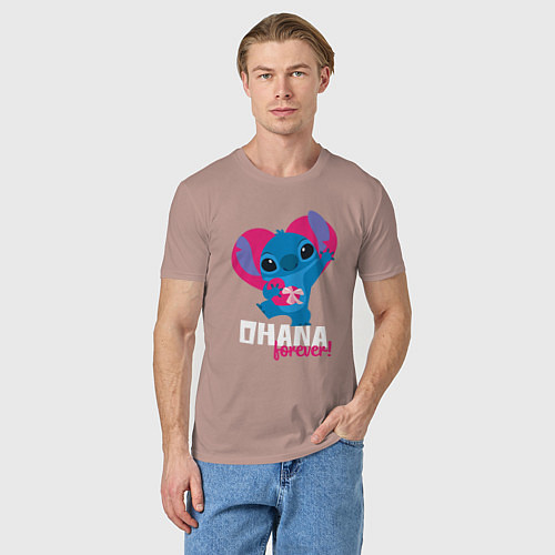 Мужская футболка Ohana forever / Пыльно-розовый – фото 3