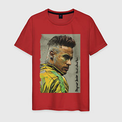 Футболка хлопковая мужская Neymar Junior - Brazil national team, цвет: красный
