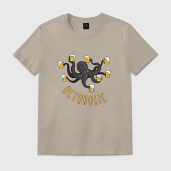 Футболка хлопковая мужская Octoholic, цвет: миндальный