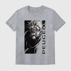 Футболка хлопковая мужская PeugeotЛЕВ, цвет: меланж