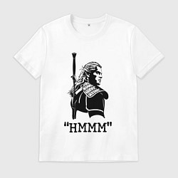 Футболка хлопковая мужская The Witcher HMMM, цвет: белый