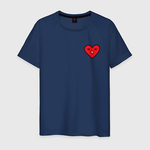 Мужская футболка Сердечко смайлик / Тёмно-синий – фото 1