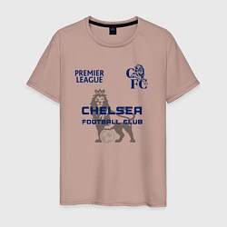 Футболка хлопковая мужская CHELSEA F C ЧЕЛСИ Ф К, цвет: пыльно-розовый