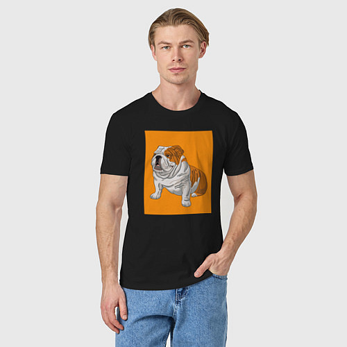 Мужская футболка Английский бульдог собака / Черный – фото 3