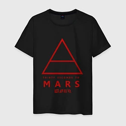 Футболка хлопковая мужская 30 Seconds to Mars рок, цвет: черный