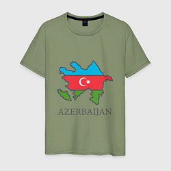 Футболка хлопковая мужская Map Azerbaijan, цвет: авокадо