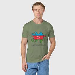 Футболка хлопковая мужская Map Azerbaijan, цвет: авокадо — фото 2