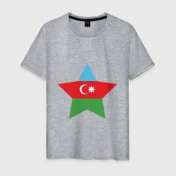 Футболка хлопковая мужская Azerbaijan Star, цвет: меланж