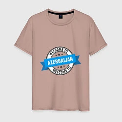 Футболка хлопковая мужская Azerbaijan - Welcome, цвет: пыльно-розовый